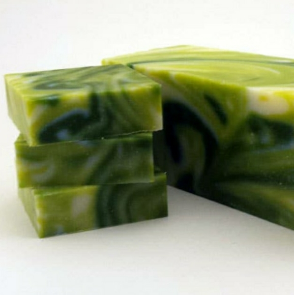 WHITE TEA MINT Premium Handmade Natural Body Bar Soap, 5 oz (3 pack) - Picture 1 of 6